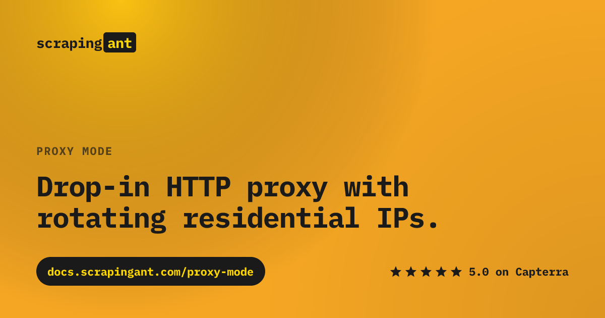 Proxy Mode (Proxy Port) | ScrapingAnt | Web Scraping API