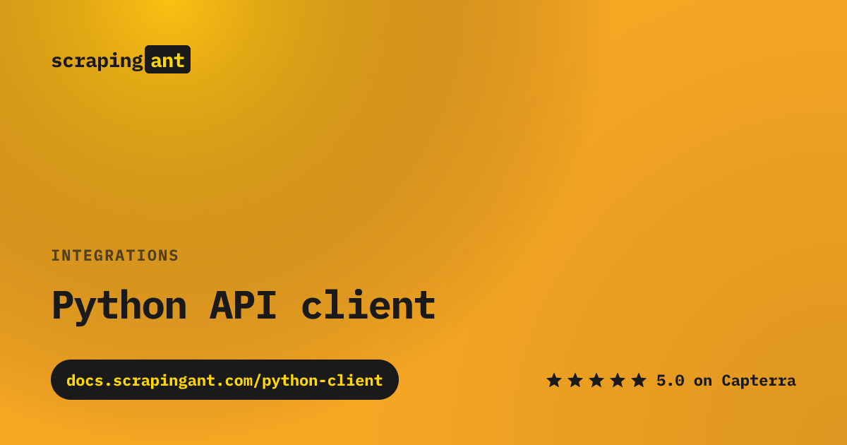 Python API client | ScrapingAnt | Web Scraping API
